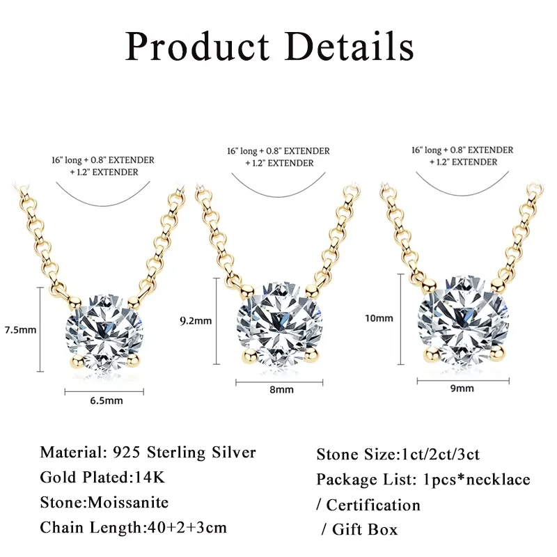 Minimal Gold Moissanite Necklace - Everydar Elegance