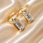 Emerald Cut Lab-Grown Diamond Hoop Earrings in Solid Gold | 3.00 CTW | IGI Certified
