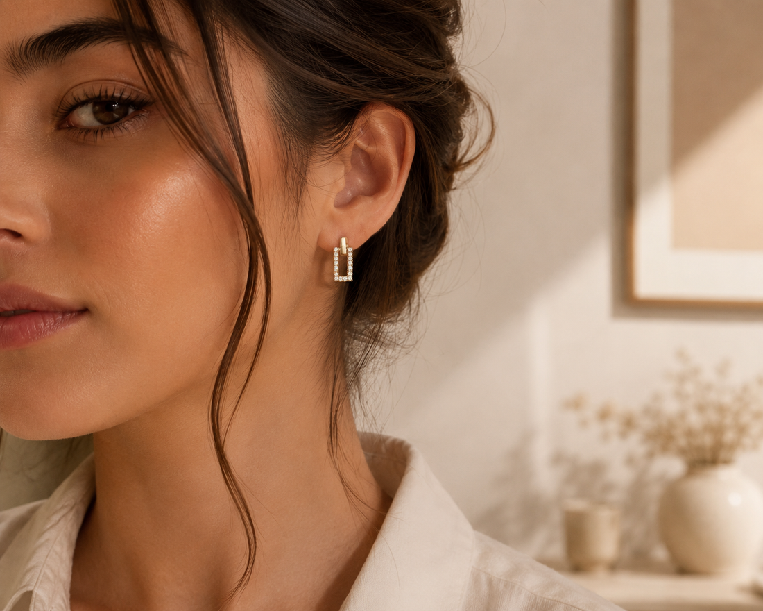 ✨ Élan Diamond Earrings – 18K Gold & Lab-Created Diamonds