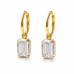 Emerald Cut Lab-Grown Diamond Hoop Earrings in Solid Gold | 3.00 CTW | IGI Certified
