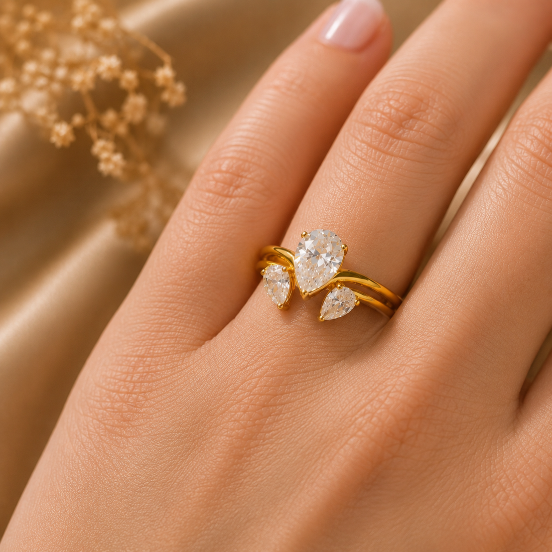 Luna Pear Ring Set — Perfectly Paired