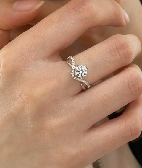 💎 Eternal Wave Diamond Bridal Set – 18K Gold & Lab-Created Diamond
