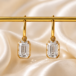 Emerald Cut Lab-Grown Diamond Hoop Earrings in Solid Gold | 3.00 CTW | IGI Certified