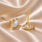 Oval Bezel Lab-Grown Diamond Stud Earrings – Solid Gold | IGI Certified