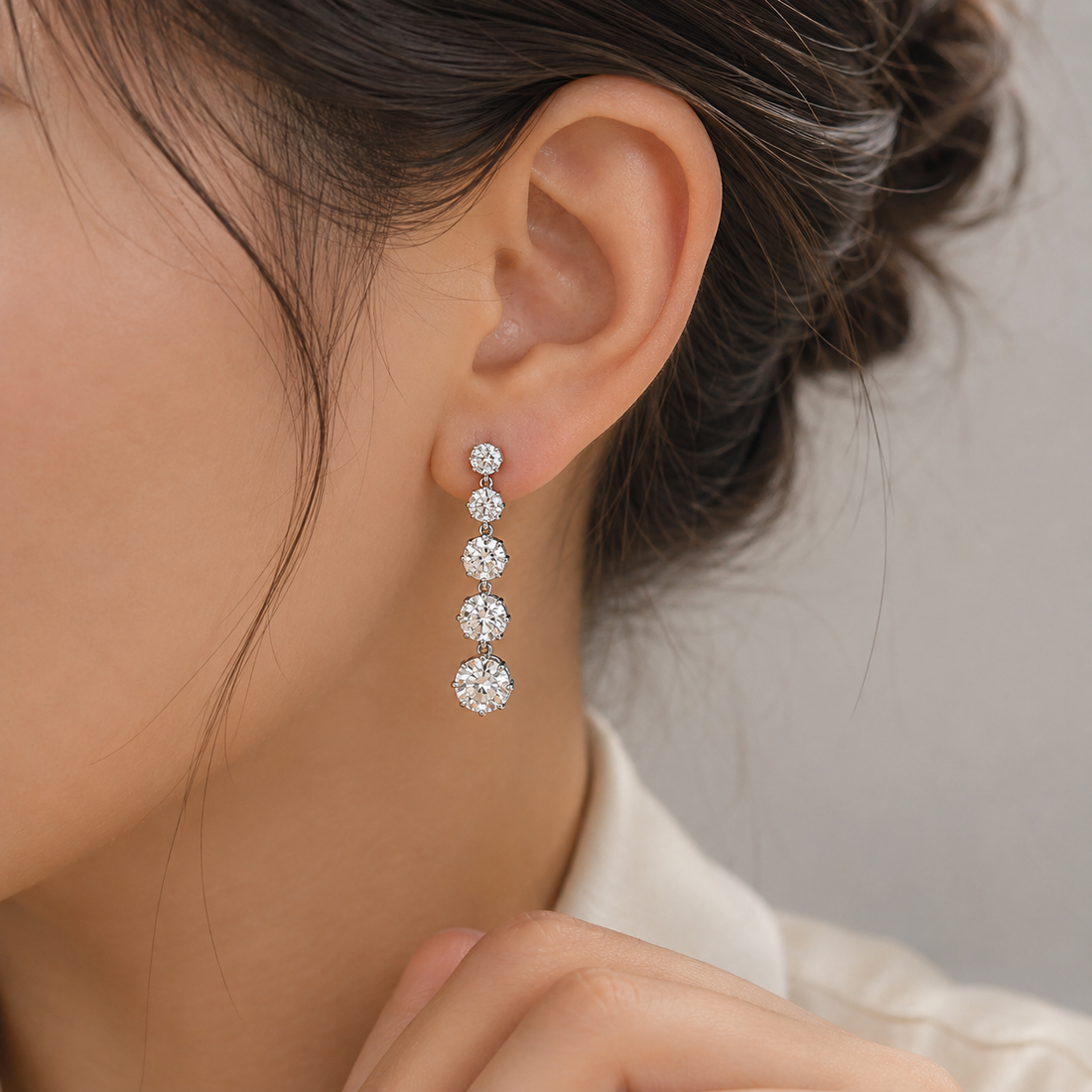 Graduated Lab-Grown Diamond Drop Earrings – 5.42 CTW | Solid Gold | IGI Certified