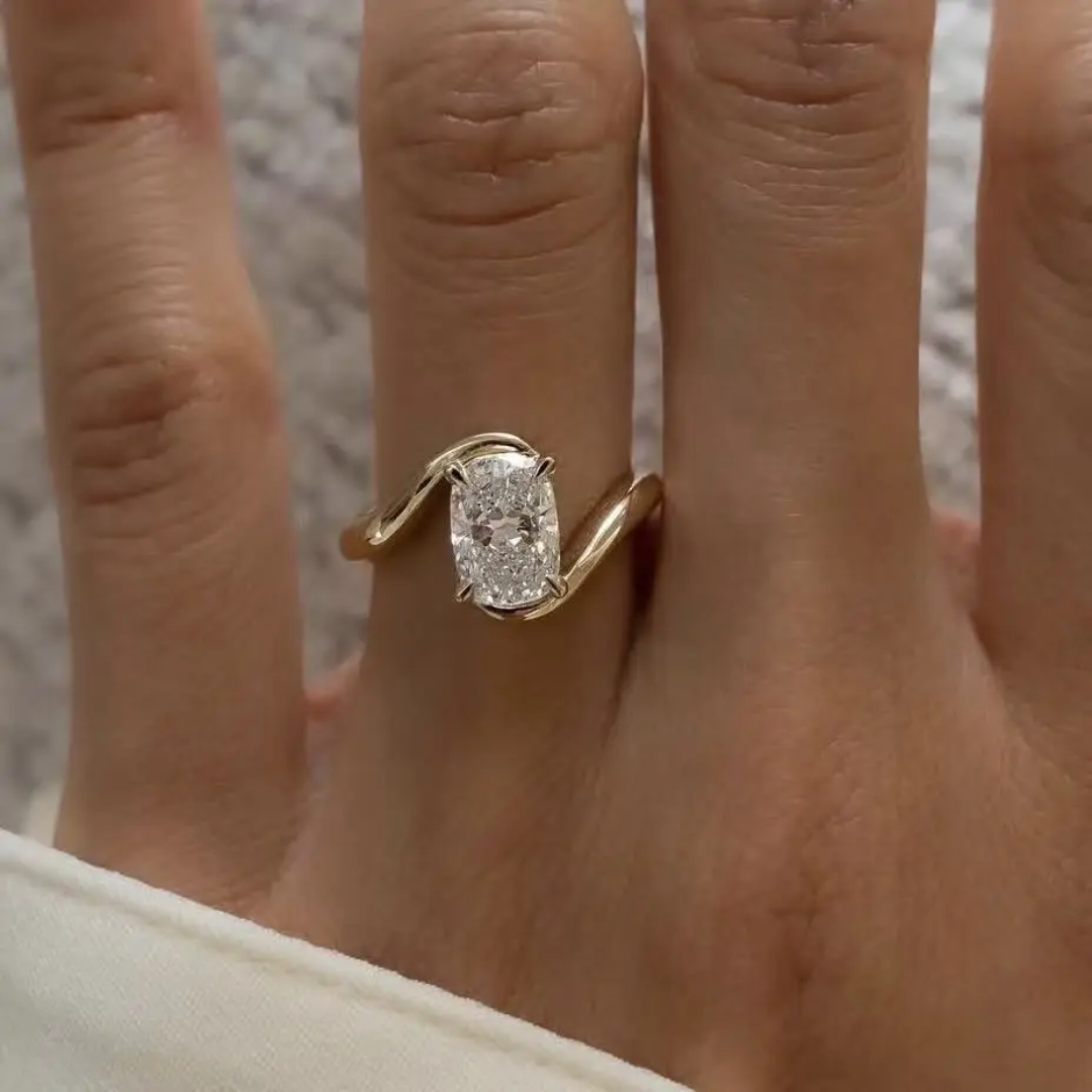 Celeste Wave Oval Lab Diamond Ring